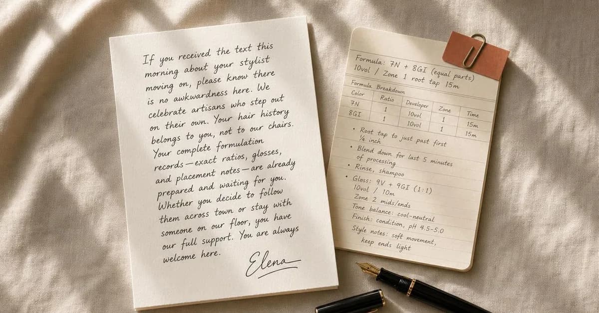 Founder's letter, landscape 1.91:1. We believe your color formulas belong to you, so your complete file is ready whether you follow or stay.