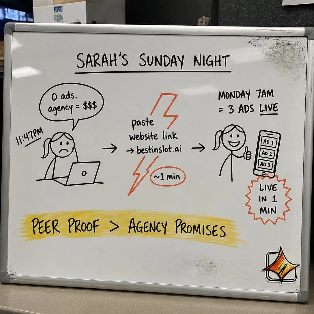 A smartphone photo, handheld and slightly angled, of a whiteboard in a small business back office, with visible marker smudges and a half-erased corner
