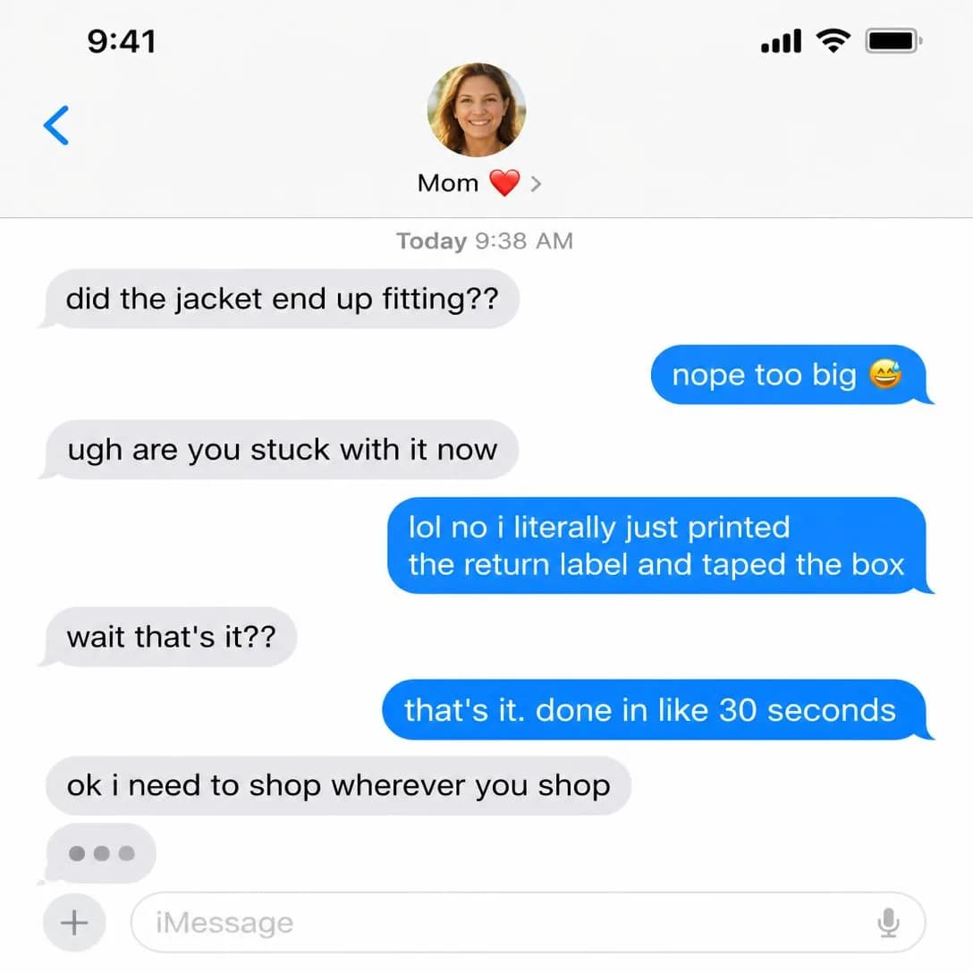 A pixel-accurate iPhone iMessage screenshot, iOS 18, light mode, filling the entire square frame