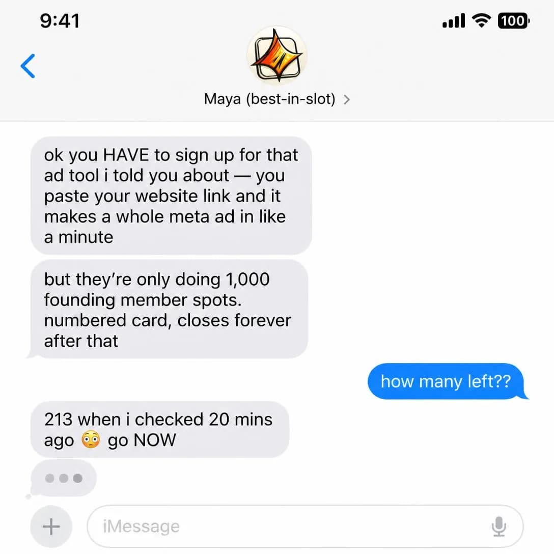A pixel-accurate iPhone iMessage screenshot, iOS 18, light mode, full battery and signal in the status bar showing 9:41 AM
