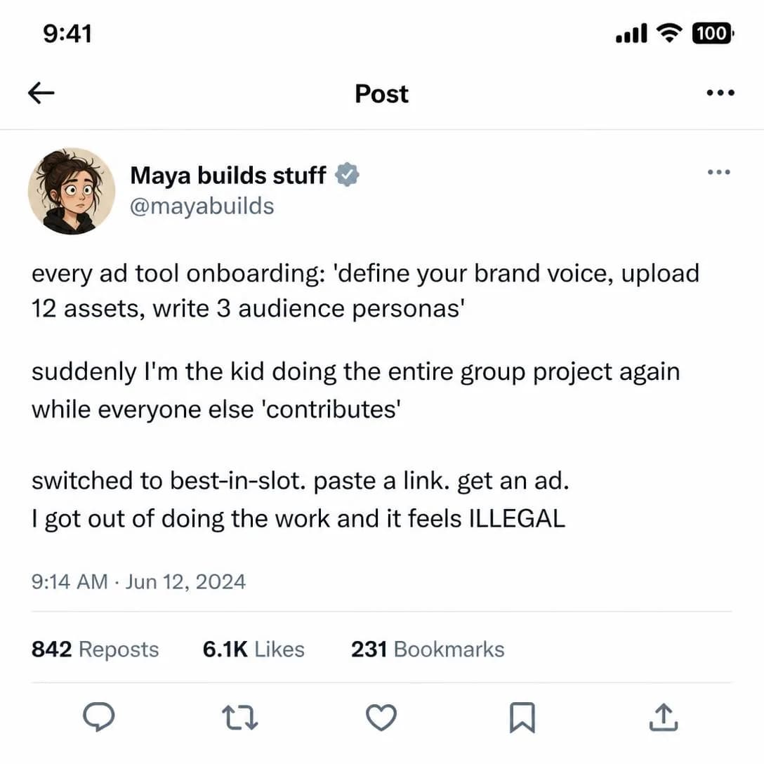 A pixel-accurate screenshot of a single post in the X (Twitter) mobile app, light mode, displayed to fill the entire square frame