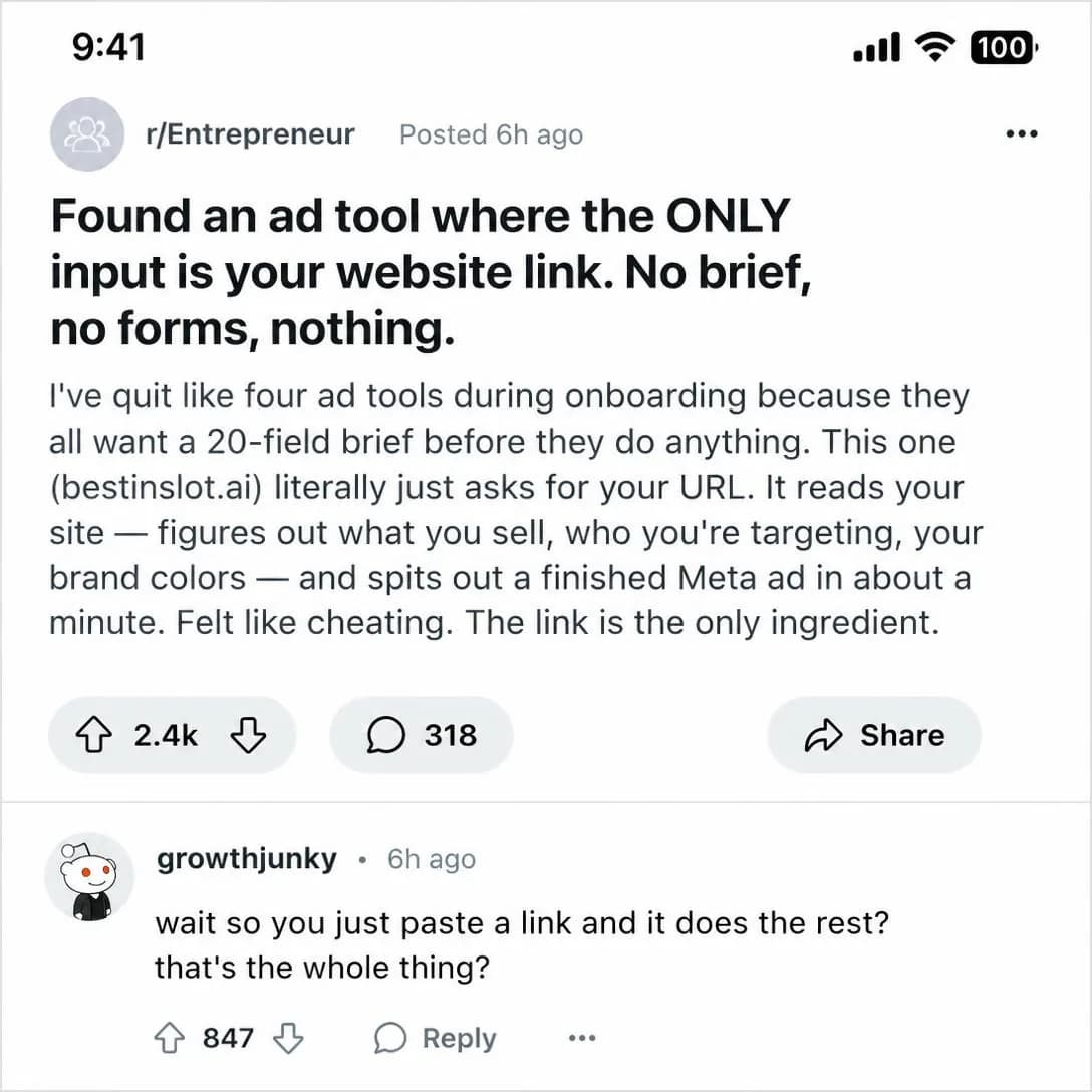 A pixel-accurate screenshot of a Reddit post viewed in the official Reddit mobile app, light mode, filling the entire square frame