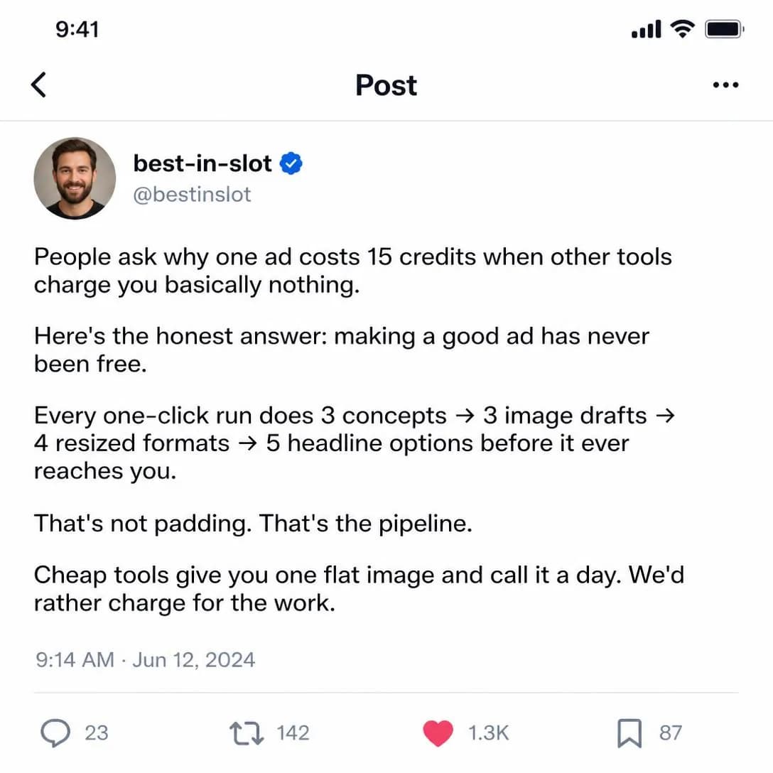 A pixel-accurate screenshot of a single X (Twitter) post, mobile app, light mode, filling the square frame